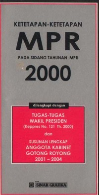 Ketetapan-Ketetapan MPR pada Sidang Tahunan MPR 2000