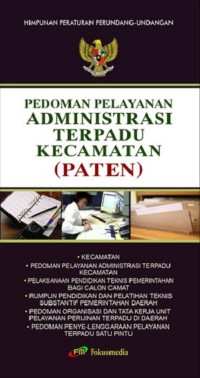 PEDOMAN PELAYANAN ADMINISTRASI TERPADU KECAMATAN (PATEN)